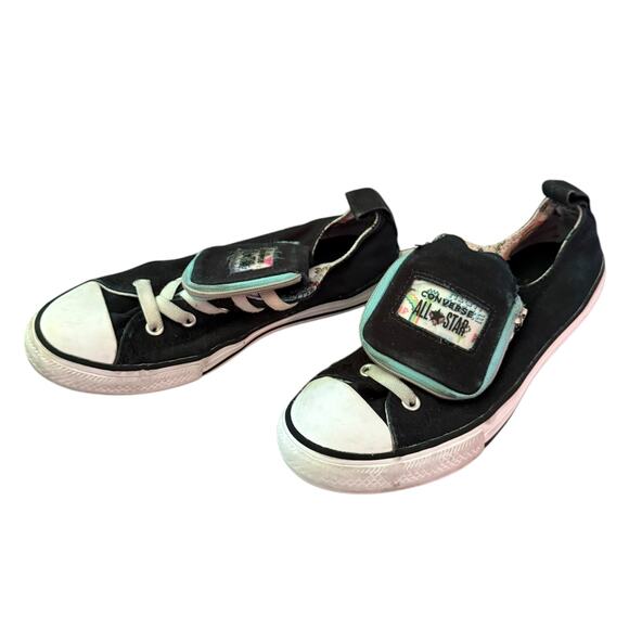 Converse All Star Black Gamer Pouch Slip On Sneakers Size 3 - Picture 1 of 8